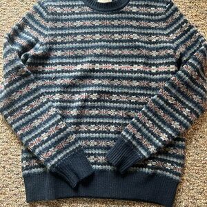 American Eagle Outfitters Blue and Gray Crewneck Sweater